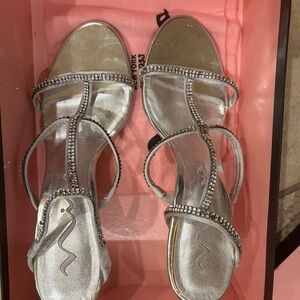 Nina Silver Rhinestone Sandals